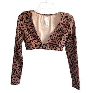 Cupshe X Jojo Fletcher Love Struck Long Sleeve Swim Top Size Small